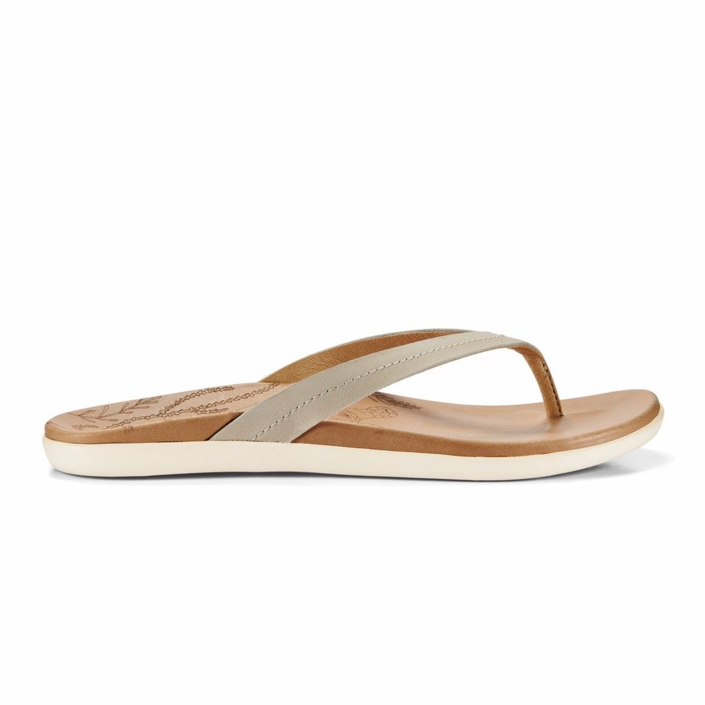 Sandalias Olukai Honu - Chanclas Mujer Beige 20461-328